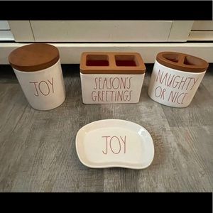 Rae Dunn Christmas bathroom accessories